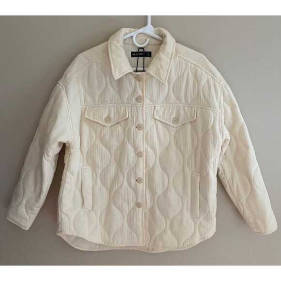 BLANK(NYC) NWT Easy Goin' Quilted Shacket Jacket Off White Size Medium - Picture 3 of 13
